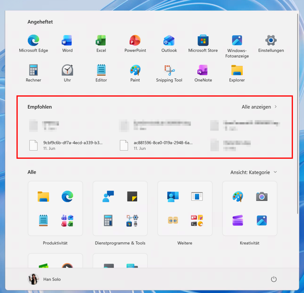 hide recommendations Windows 11 Start menu settings